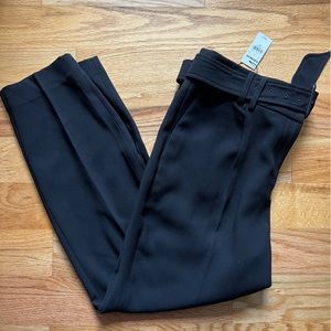 Black Express High Waisted Ankle Pants with Belt